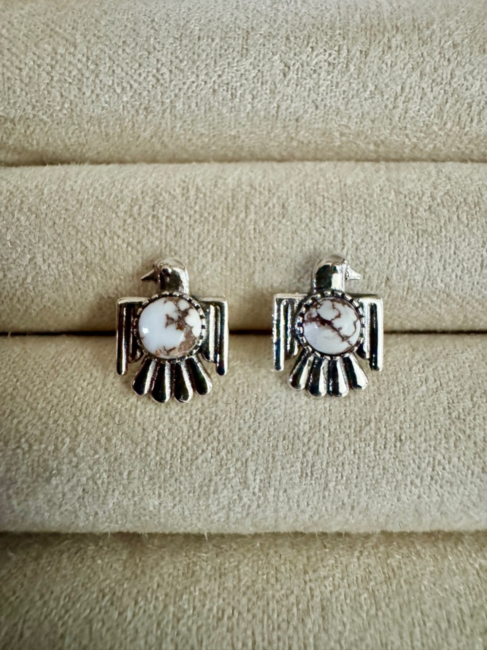 Sterling Silver Wild Horse Thunderbird Stud Earrings